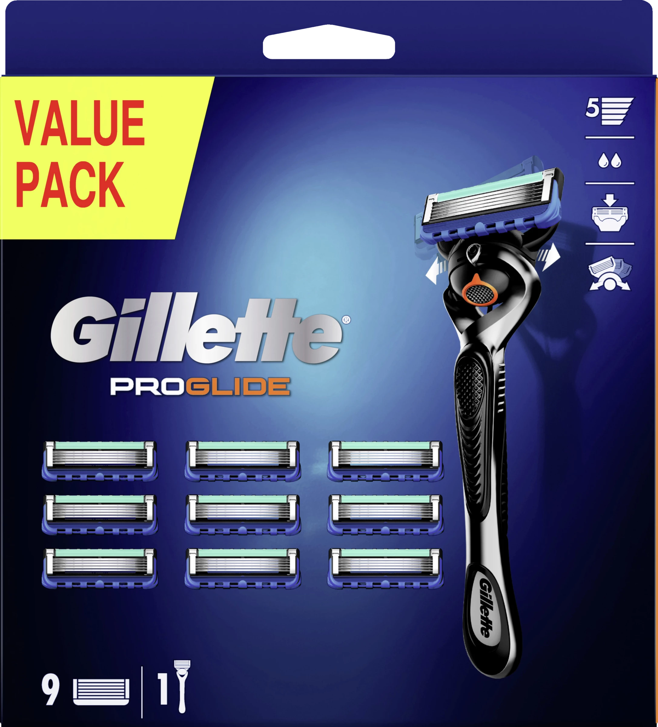 Gillette® ProGlide Rasierer Mit 9 Klingen 1 Gillette® ProGlide Rasierer Mit 9 Klingen