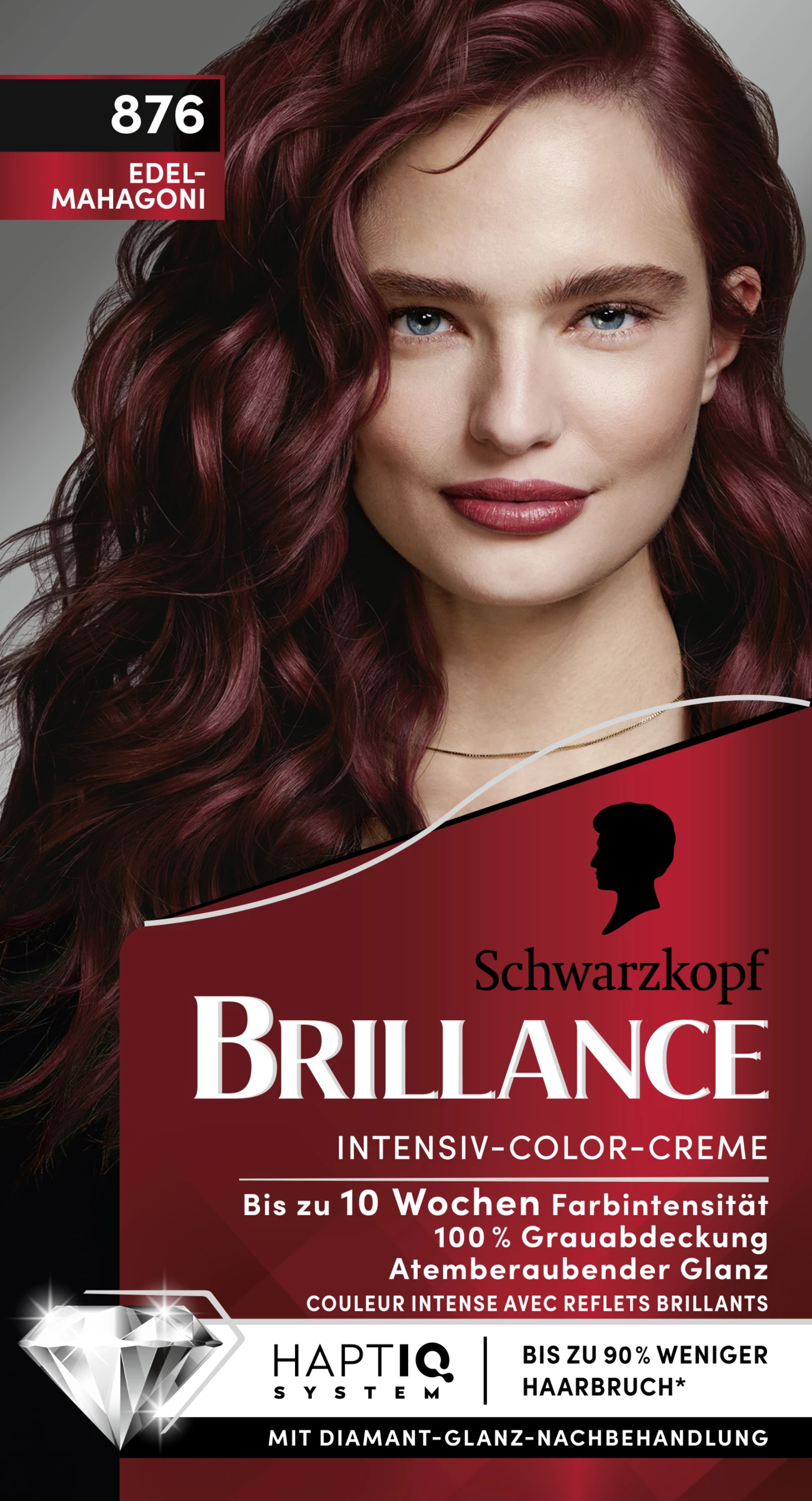 Schwarzkopf Brillance Intensiv-Color-Creme 876 Edel-Mahagoni 1 Schwarzkopf Brillance Intensiv-Color-Creme 876 Edel-Mahagoni
