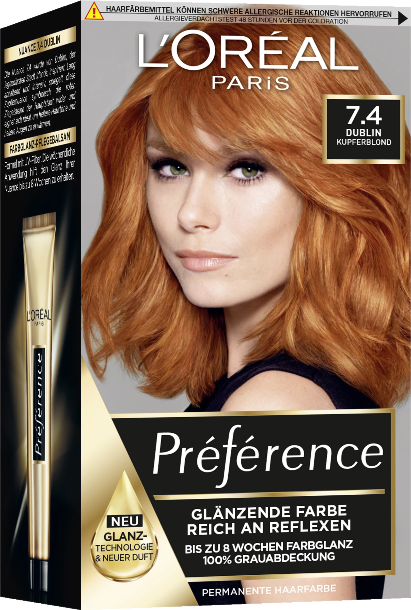 L’Oréal Paris Préférence Permanente Haarfarbe 7.4 Kupferblond (Dublin) 1 L’Oréal Paris Préférence Permanente Haarfarbe 7.4 Kupferblond (Dublin)