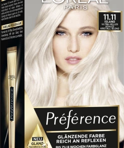 L’Oréal Paris Préférence Permanente Haarfarbe 11.11 Ultra-Helles Kühles Kristall-Blond (Island)