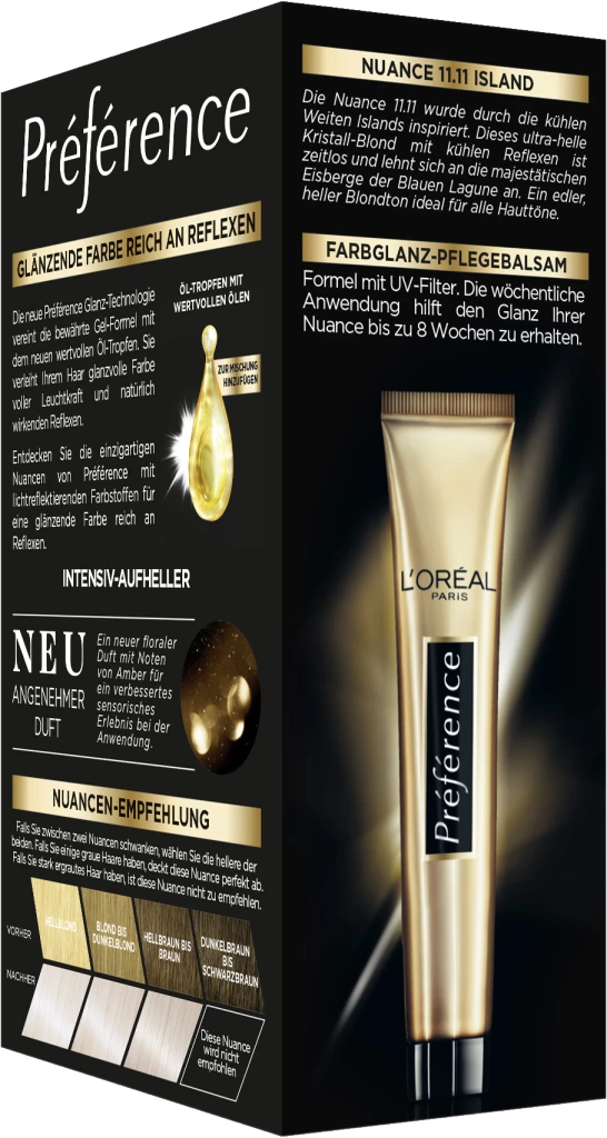 L’Oréal Paris Préférence Permanente Haarfarbe 11.11 Ultra-Helles Kühles Kristall-Blond (Island) 2 L’Oréal Paris Préférence Permanente Haarfarbe 11.11 Ultra-Helles Kühles Kristall-Blond (Island) – Bild 2