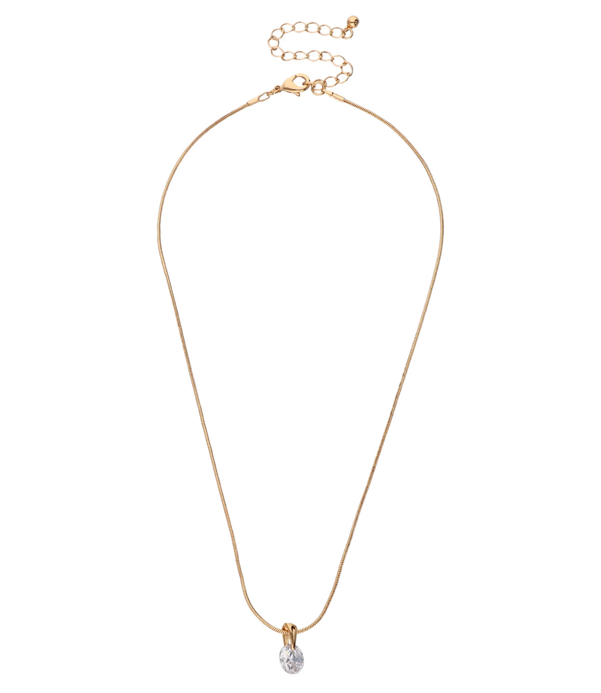 Accessories Halskette Goldfarben Mit Zirkonia-Anhänger 1 Accessories Halskette Goldfarben Mit Zirkonia-Anhänger