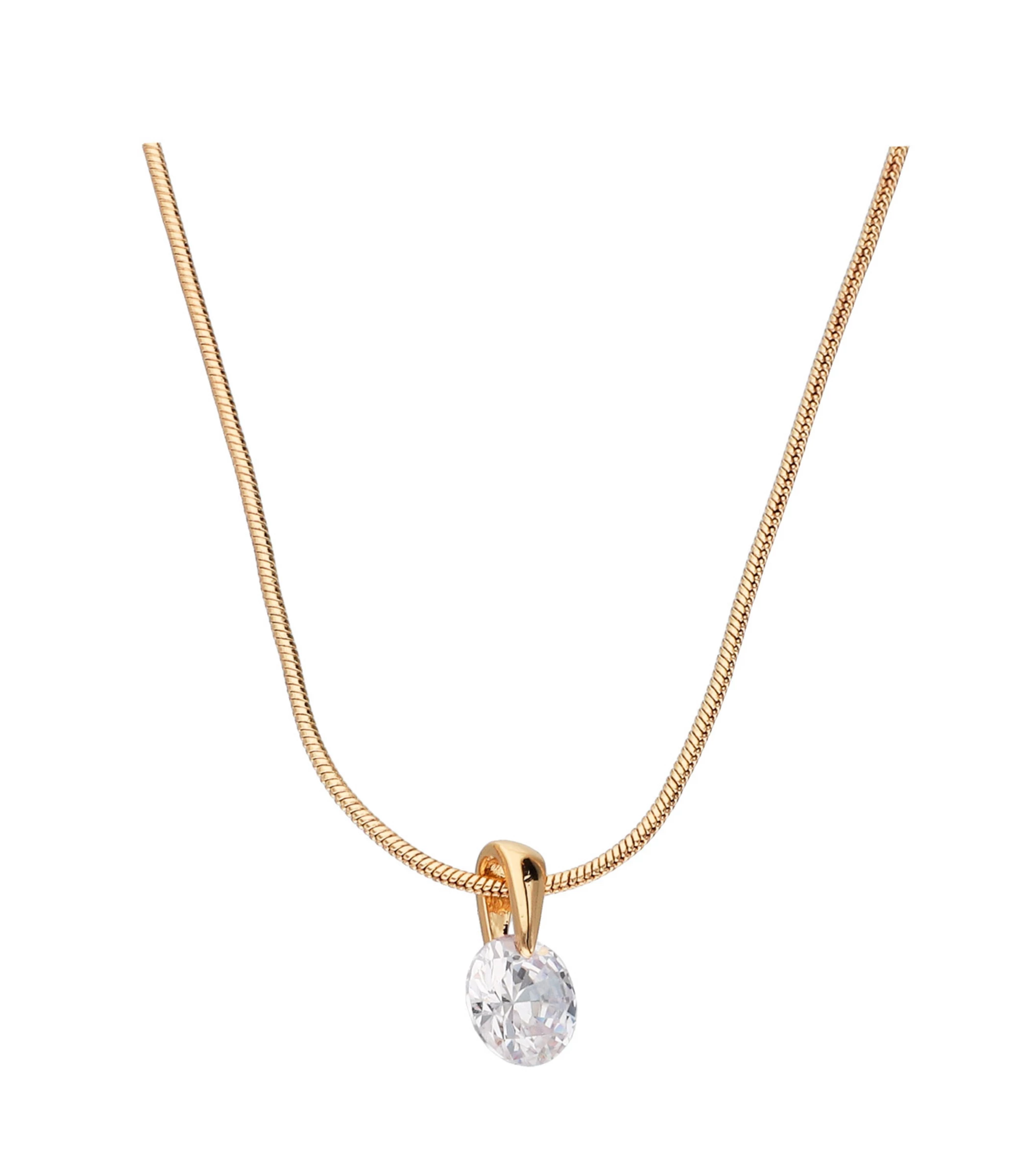 Accessories Halskette Goldfarben Mit Zirkonia-Anhänger 2 Accessories Halskette Goldfarben Mit Zirkonia-Anhänger – Bild 2