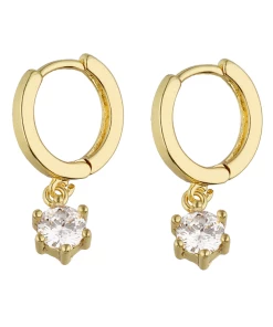 Accessories Creolen Goldglänzend Mit Zirkonia-Anhänger