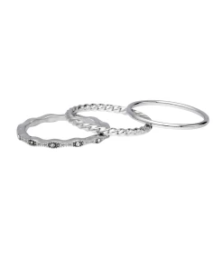Accessories Beeline Ringe-Set 3-teilig Mit Strasssteinen Gr. L/XL
