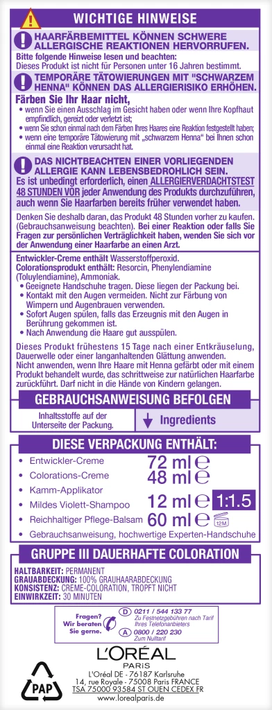 L’Oréal Paris Excellence Cool Creme 4.11 Ultra Kühles Mittelbraun 2 L’Oréal Paris Excellence Cool Creme 4.11 Ultra Kühles Mittelbraun – Bild 2