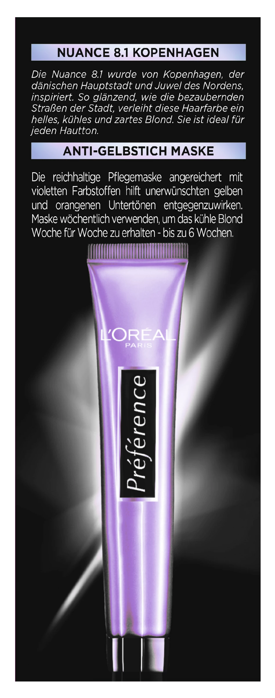 L’Oréal Paris Préférence Cool Blondes 8.1 Helles Kühles Blond (Kopenhagen) 3 L’Oréal Paris Préférence Cool Blondes 8.1 Helles Kühles Blond (Kopenhagen) – Bild 3