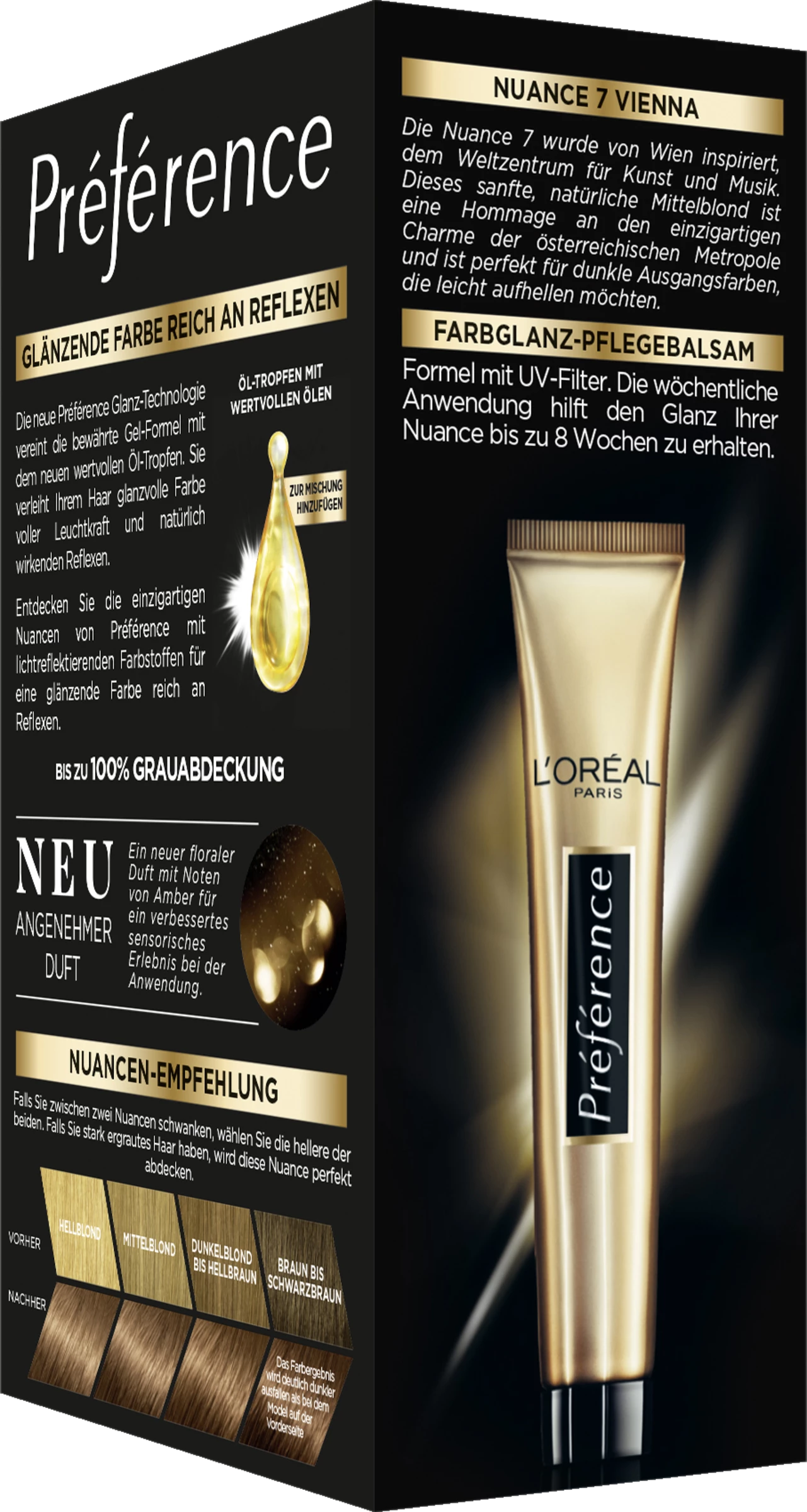 L’Oréal Paris Préférence Permanente Haarfarbe 7 Natur Mittelblond (Vienna) 2 L’Oréal Paris Préférence Permanente Haarfarbe 7 Natur Mittelblond (Vienna) – Bild 2