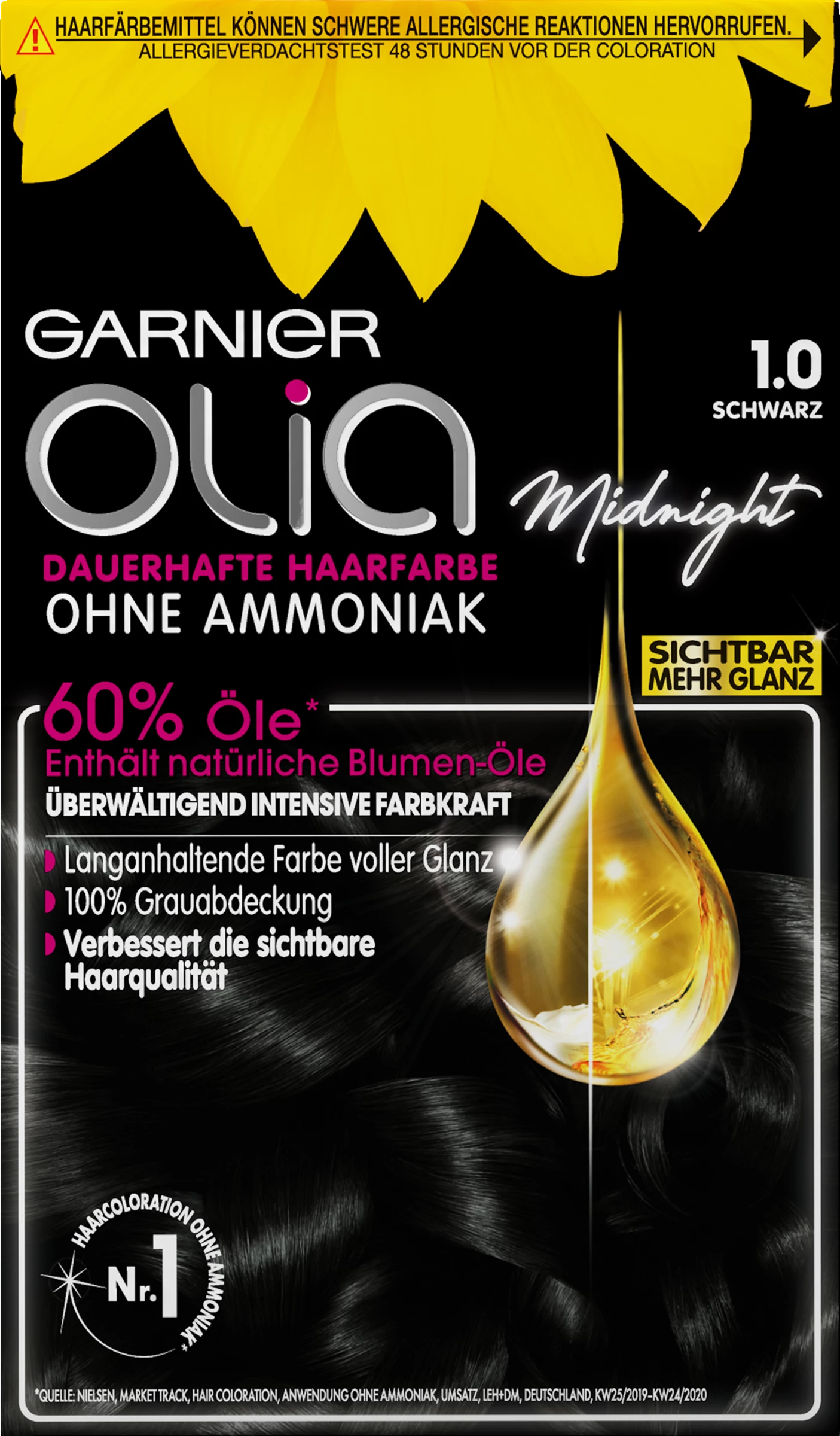 Garnier Olia Dauerhafte Haarfarbe 1.0 Schwarz 1 Garnier Olia Dauerhafte Haarfarbe 1.0 Schwarz