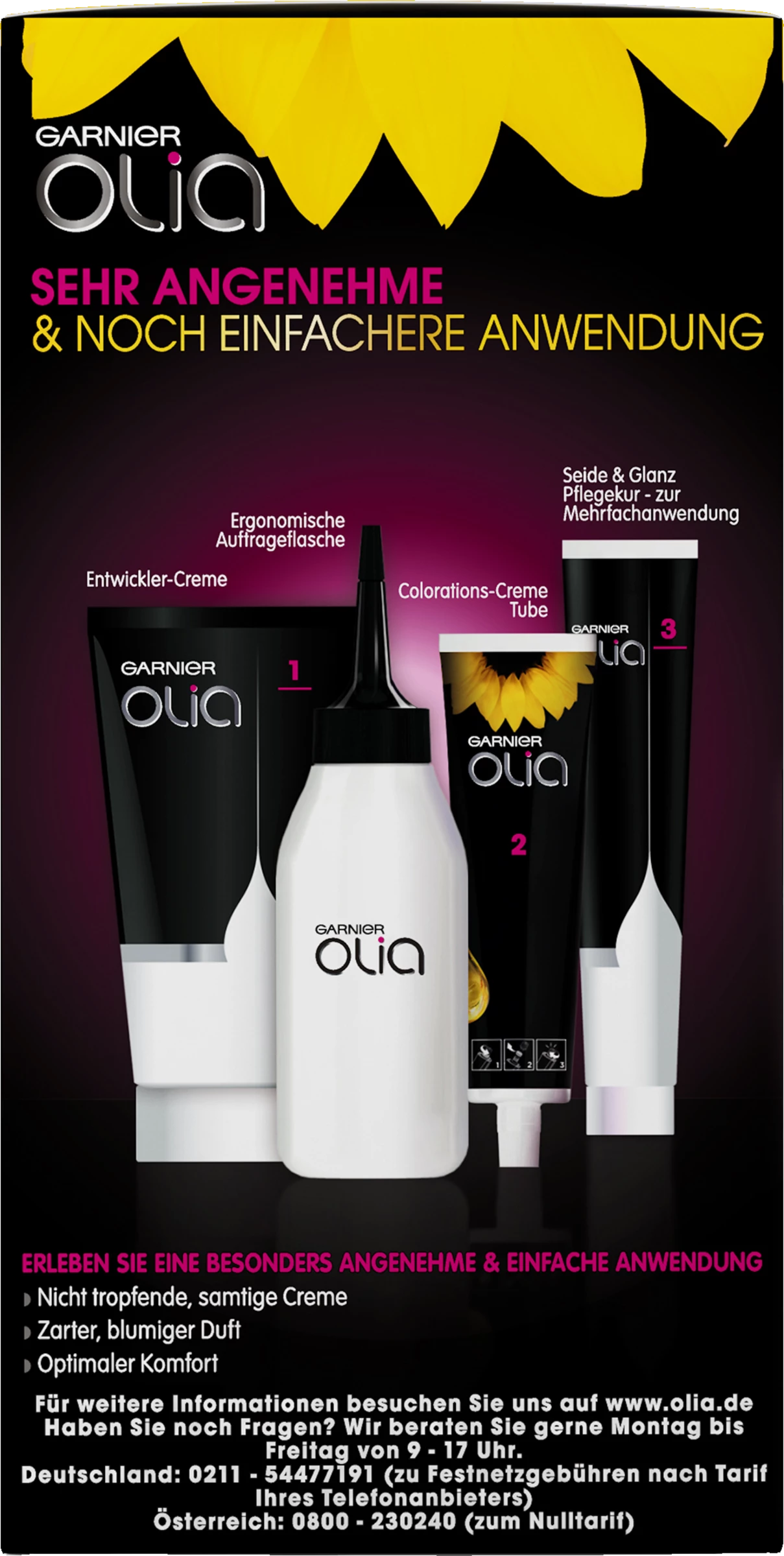 Garnier Olia Dauerhafte Haarfarbe 1.0 Schwarz 4 Garnier Olia Dauerhafte Haarfarbe 1.0 Schwarz – Bild 4