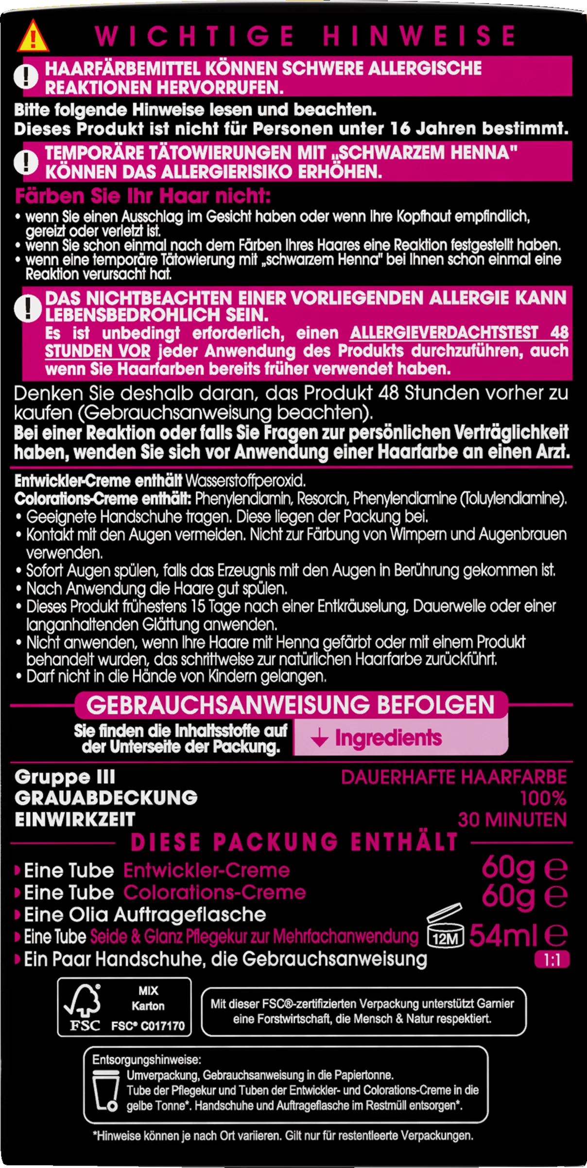 Garnier Olia Dauerhafte Haarfarbe 1.0 Schwarz 3 Garnier Olia Dauerhafte Haarfarbe 1.0 Schwarz – Bild 3