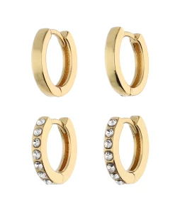 Accessories Creolen Im Set Vergoldet Mit Strasssteinen