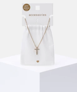 Accessories Kette Vergoldet Mit Kreuz-Anhänger Und Strasssteinen 5 Accessories Kette Vergoldet Mit Kreuz-Anhänger Und Strasssteinen -der Ankunftsshop MAM 7732294 SHOP IMAGE 1.4