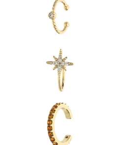 Accessories Earcuff-Set Vergoldet Mit Nordstern-Motiv Und Strasssteinen