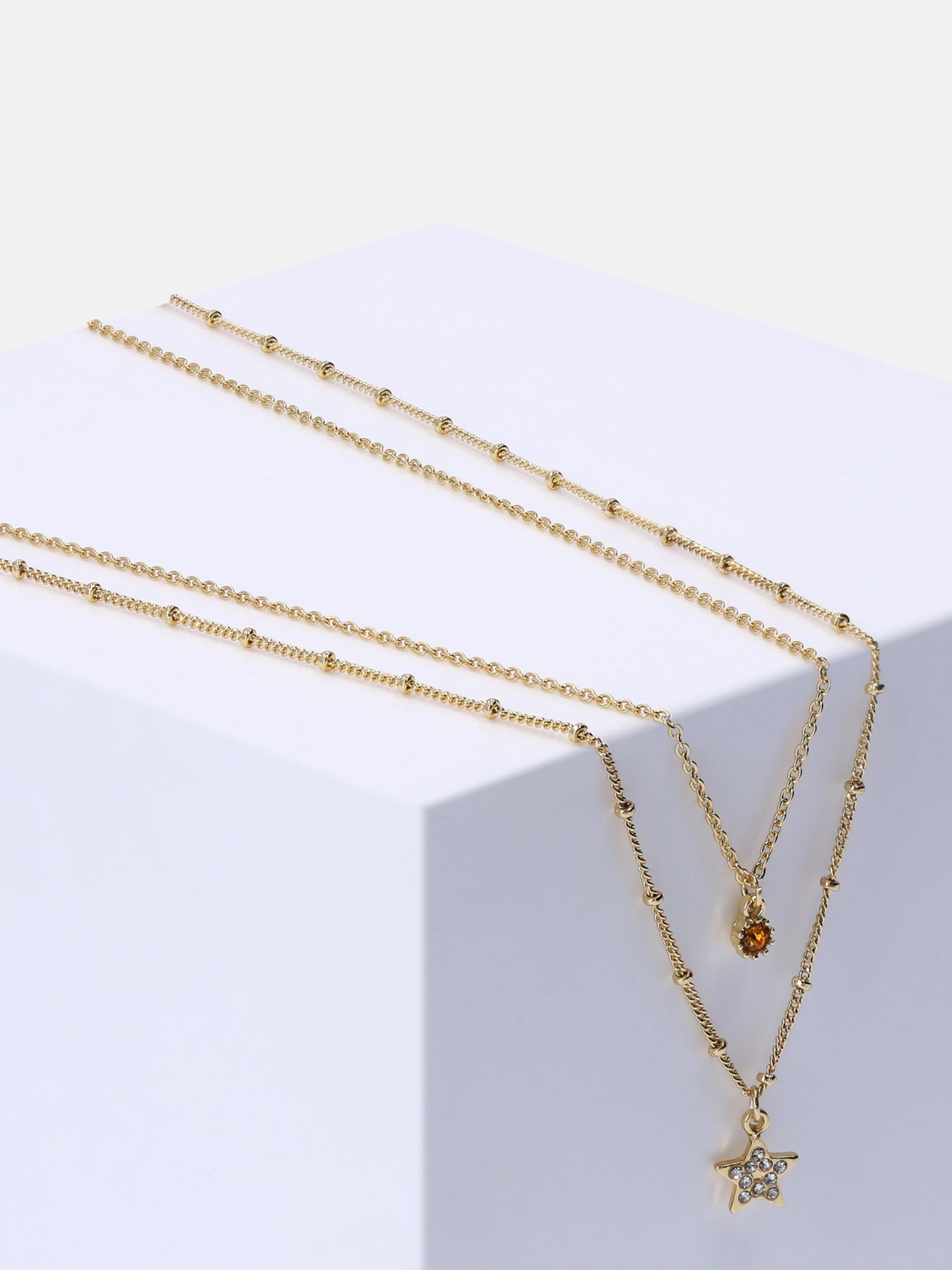 Accessories Layeringkette Mit Strasssteinen Und Sternanhänger 2 Accessories Layeringkette Mit Strasssteinen Und Sternanhänger – Bild 2