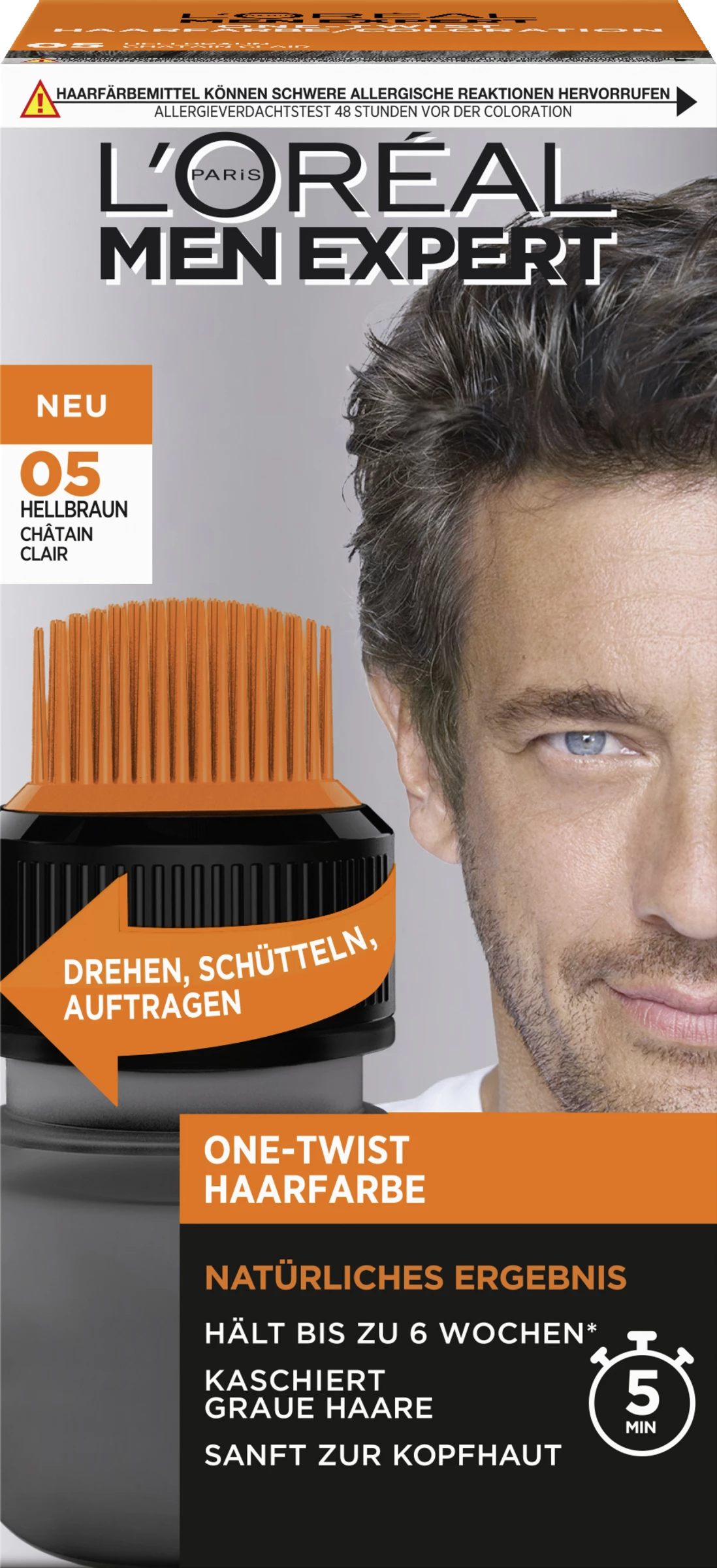 L’Oréal Paris Men Expert One-Twist Haarfarbe 05 Hellbraun 1 L’Oréal Paris Men Expert One-Twist Haarfarbe 05 Hellbraun
