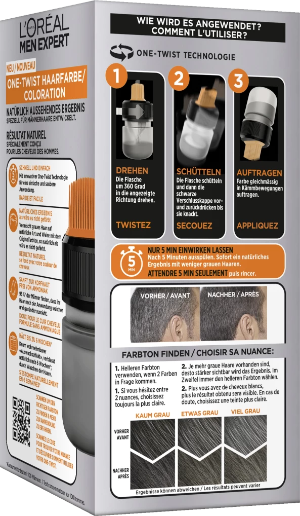 L’Oréal Paris Men Expert One-Twist Haarfarbe 05 Hellbraun 3 L’Oréal Paris Men Expert One-Twist Haarfarbe 05 Hellbraun – Bild 3