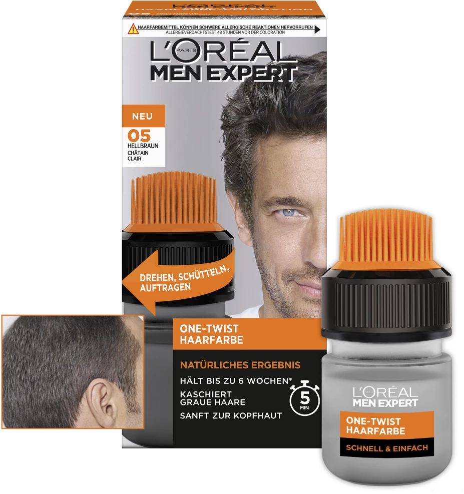 L’Oréal Paris Men Expert One-Twist Haarfarbe 05 Hellbraun 4 L’Oréal Paris Men Expert One-Twist Haarfarbe 05 Hellbraun – Bild 4
