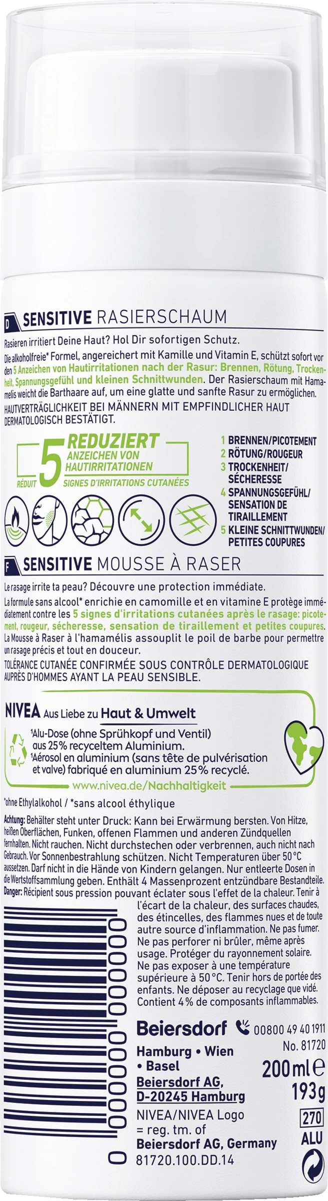 NIVEA MEN Sensitive Rasierschaum 2 NIVEA MEN Sensitive Rasierschaum – Bild 2