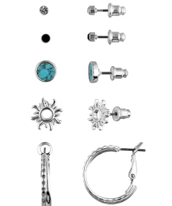 Accessories Ohrschmuck-Set Mit Howlith-Schmucksteinen Und Strasssteinen