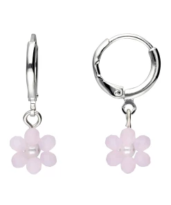 Accessories Huggie-Creole Mit Zierperle Und Blumen-Anhänger