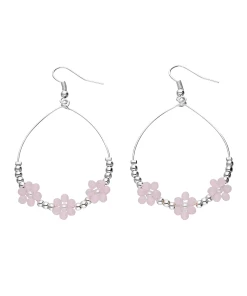 Accessories Ohrhänger Versilbert Mit Blumen Und Zierperle