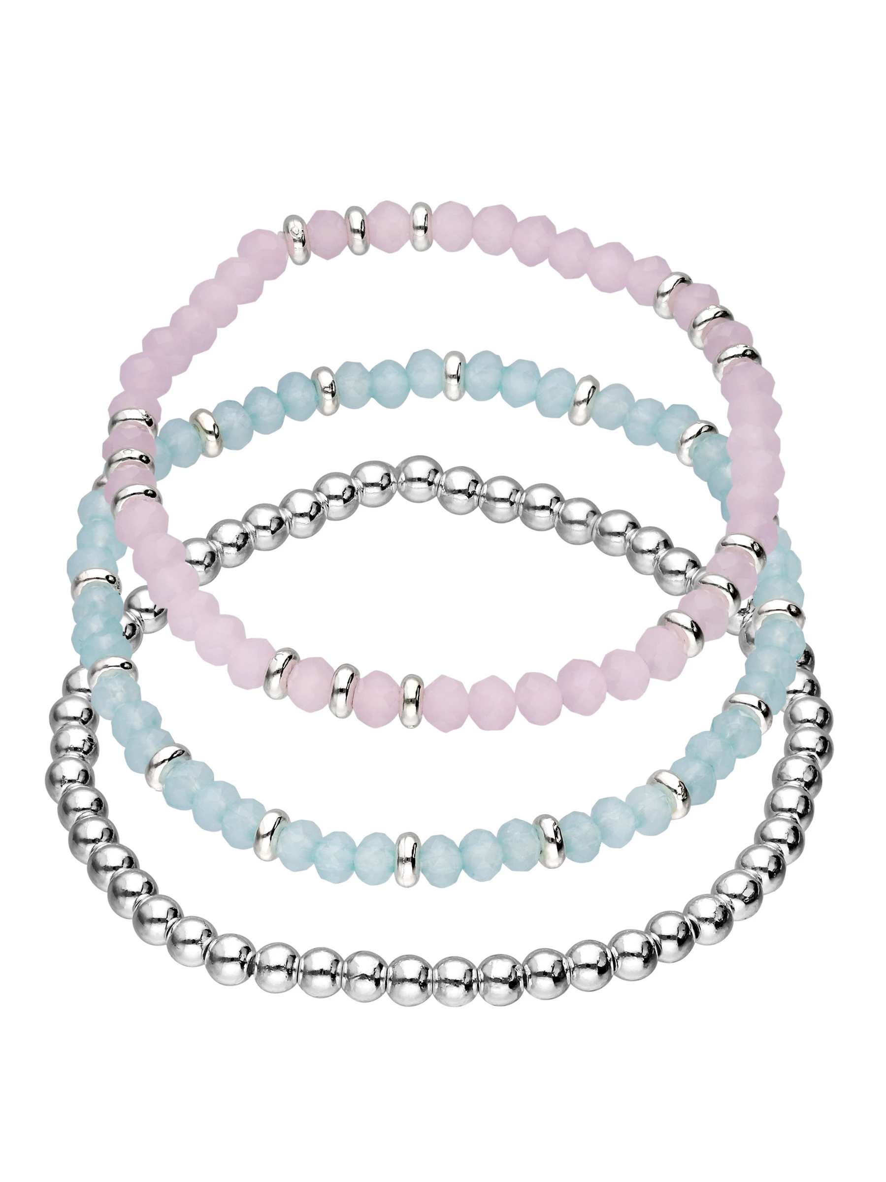 Accessories Armband-Set Versilbert Mit Zierperlen 1 Accessories Armband-Set Versilbert Mit Zierperlen