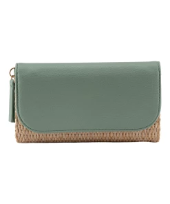 Accessories Mintfarbenes Portemonnaie In Leder-Optik