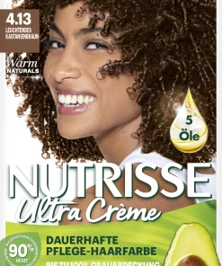 Garnier Nutrisse Ultra Creme Dauerhafte Pflege-Haarfarbe 4.13 Leuchtendes Kastanienbraun