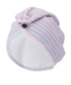 SIX Gestreifter Handtuchturban In Pastellfarben