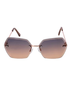 SIX Rahmenlose Sonnenbrille Mit Braunen Gläsern