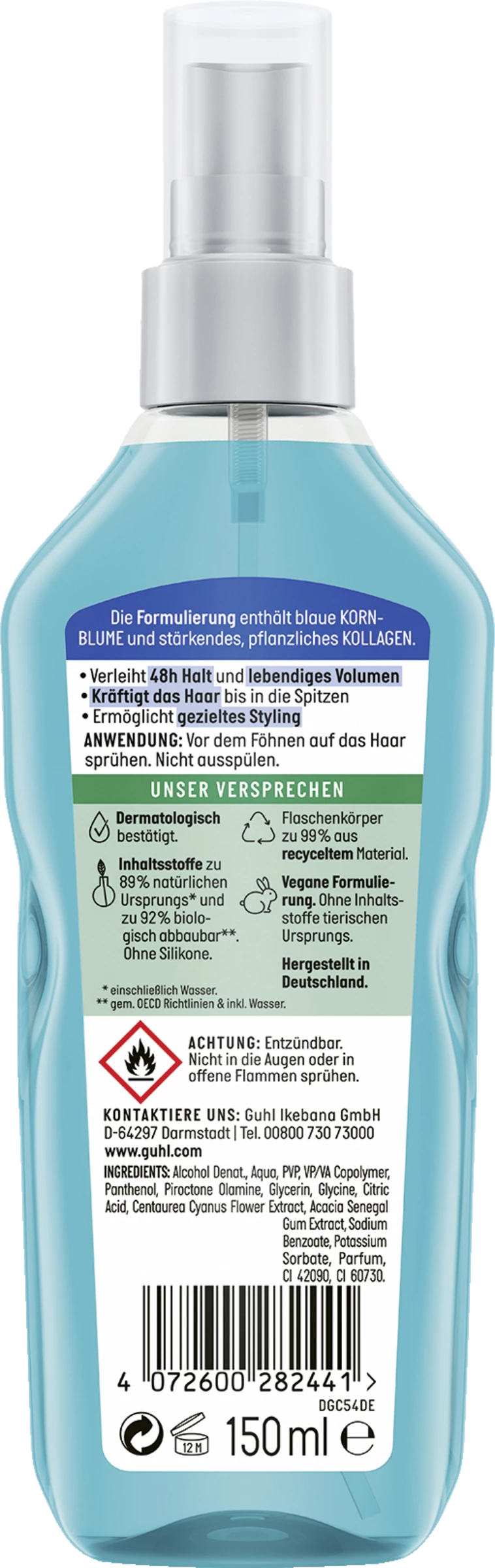 Guhl Langzeit Volumen Föhn-Aktiv Styling Spray 2 Guhl Langzeit Volumen Föhn-Aktiv Styling Spray – Bild 2