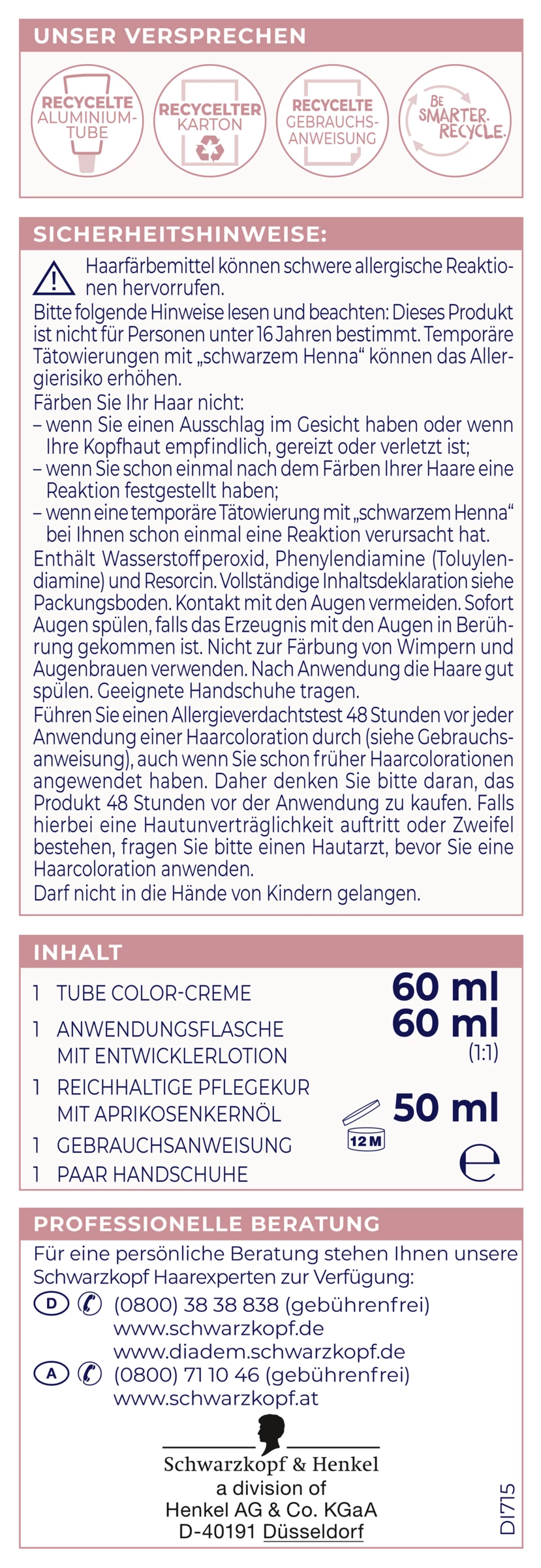 Schwarzkopf Diadem 3in1 Pflege-Color-Creme 715 Mittel Blond 3 Schwarzkopf Diadem 3in1 Pflege-Color-Creme 715 Mittel Blond – Bild 3