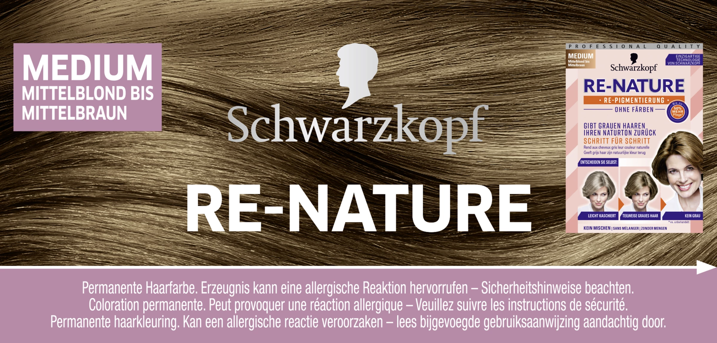 Schwarzkopf RE-NATURE Re-Pigmentierung Frauen Medium Mittelblond Bis Mittelbraun 3 Schwarzkopf RE-NATURE Re-Pigmentierung Frauen Medium Mittelblond Bis Mittelbraun – Bild 3