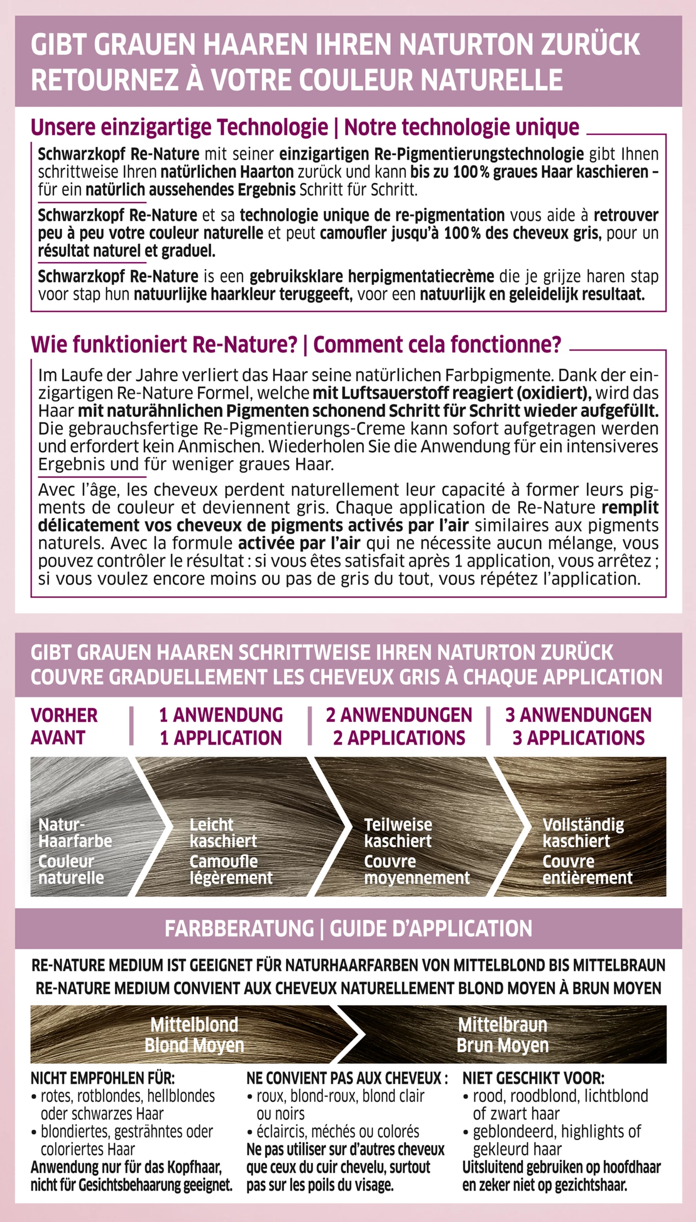 Schwarzkopf RE-NATURE Re-Pigmentierung Frauen Medium Mittelblond Bis Mittelbraun 2 Schwarzkopf RE-NATURE Re-Pigmentierung Frauen Medium Mittelblond Bis Mittelbraun – Bild 2